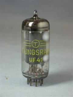 Válvulas eletrônicas pentodo amplificadoras com base rimlock de 8 pinos - Válvula UF41 Tungsram